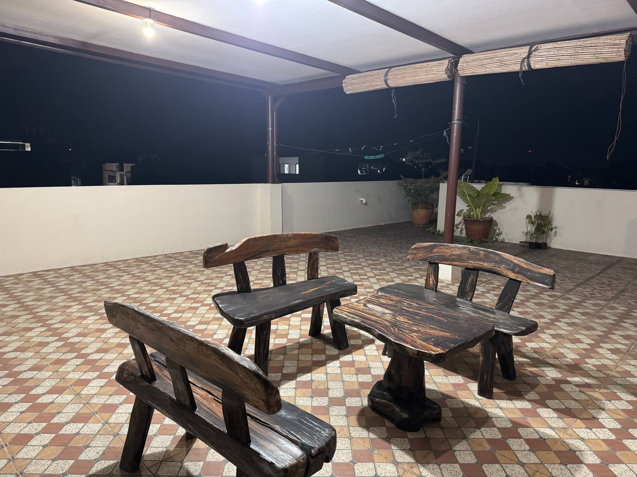 Relaxing outdoor lounge area